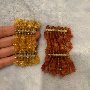 Yellow and Orange Stone Bracelets